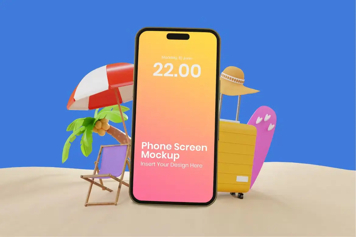 Phone Mockup Holiday Scene