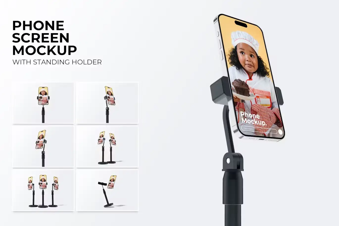 Phone Mockup With Standing Holder