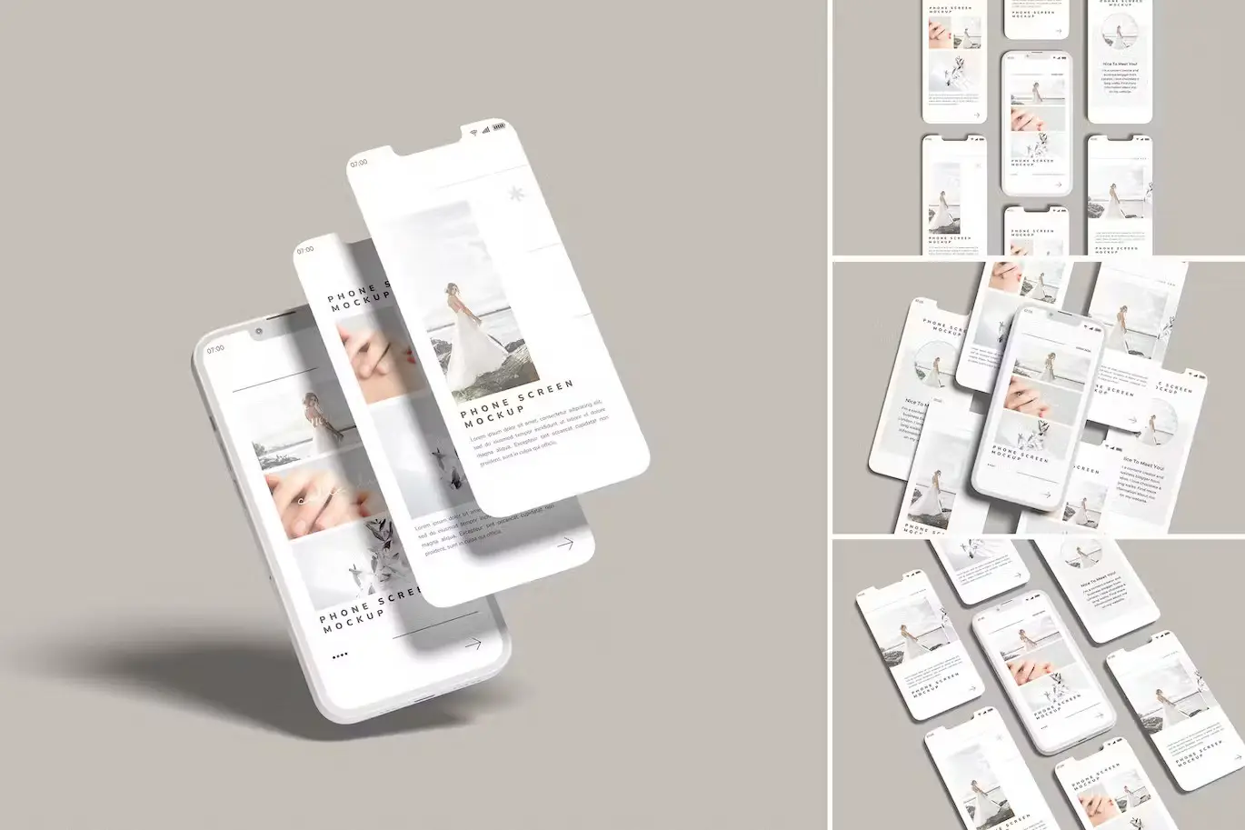Phone Screen Clay Mockup