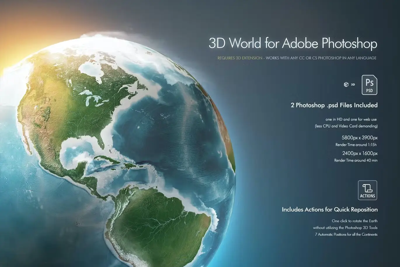 Photoshop 3D World - Earth Globe