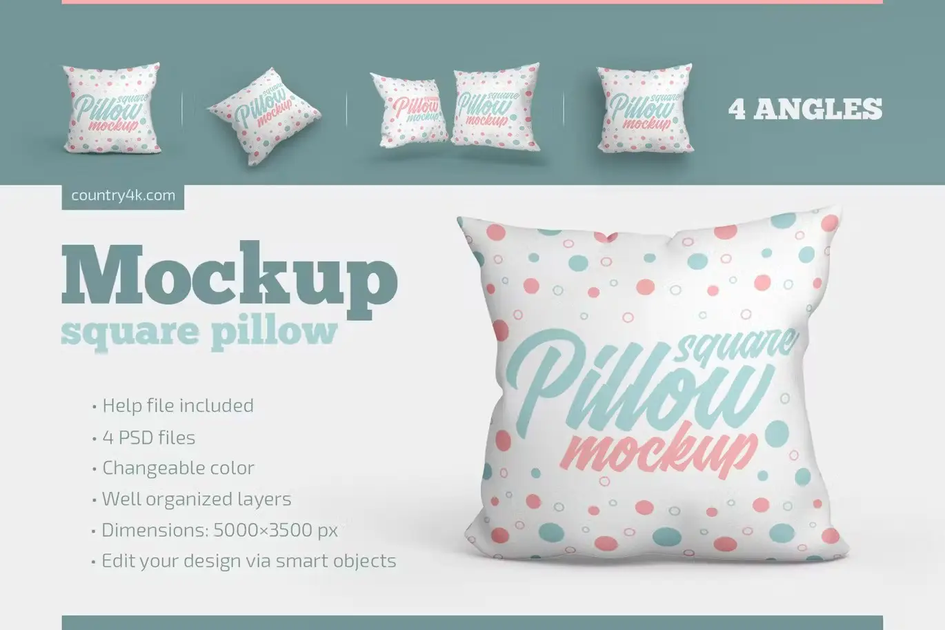 Square Pillow Mockup Set 7 pillow mockup set1