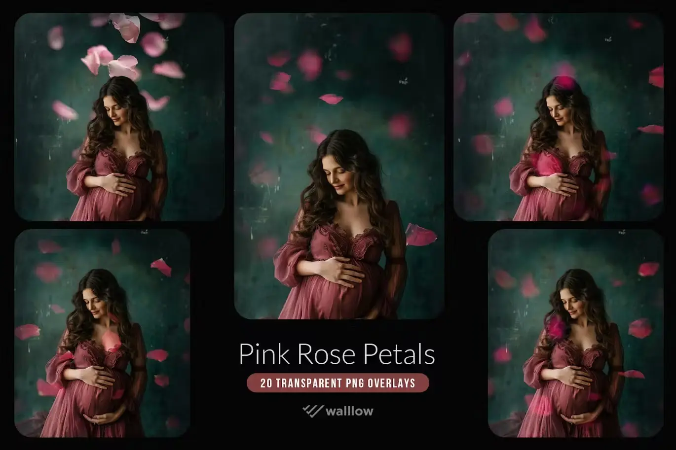 Pink rose flower petals transparent PNG overlays 5 pink rose flower petals transparent png overlays1