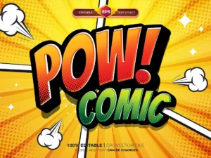 pow comic cartoon text effect1