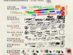 procreate zine brushes markers pens risograph halftone 4