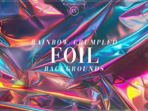 rainbow crumpled foil backgrounds1
