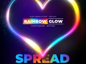 rainbow glow photoshop action1