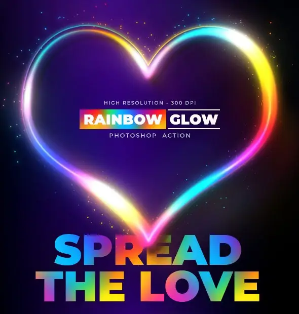 Rainbow Glow - Photoshop Action