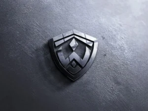 realistic logo mockup dark reflection effect1