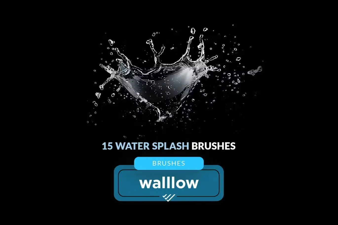 Realistic water splashes photoshop brushes