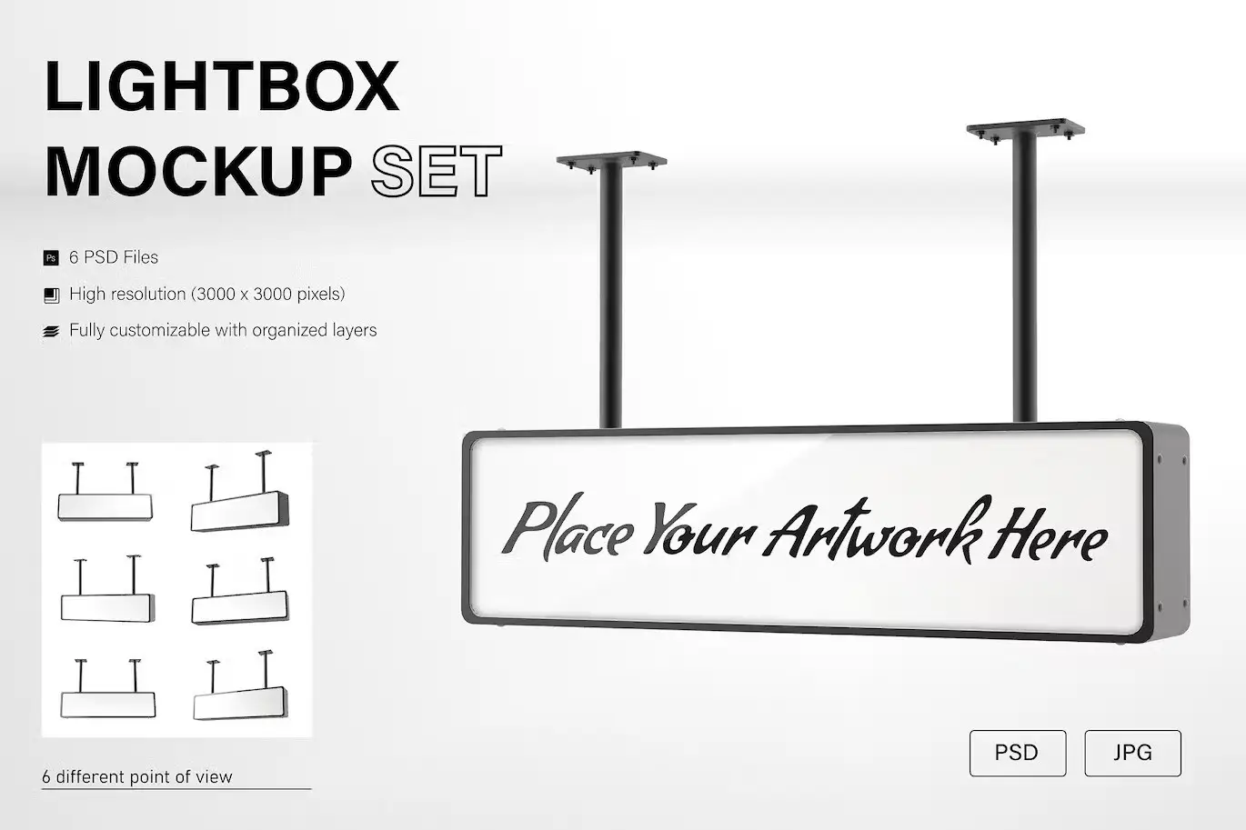 Rectangular Light Box Sign Set