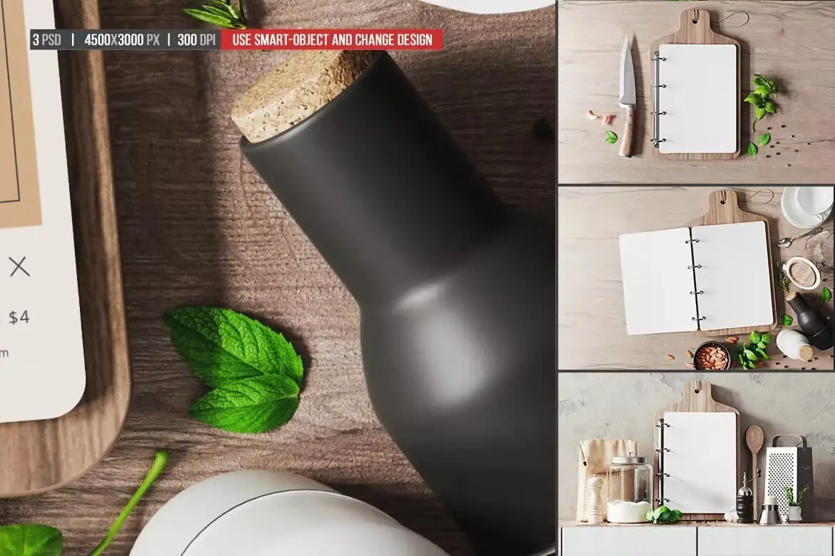 Restaurant Menu On Cutting Board Mockup