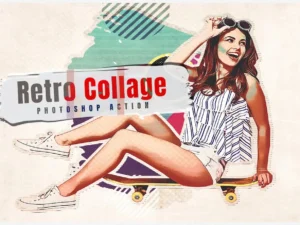 retro collage photoshop action1