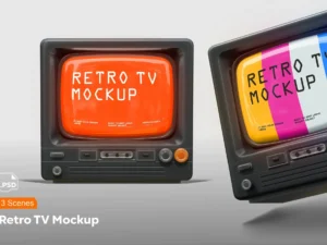 retro tv screen mockup1