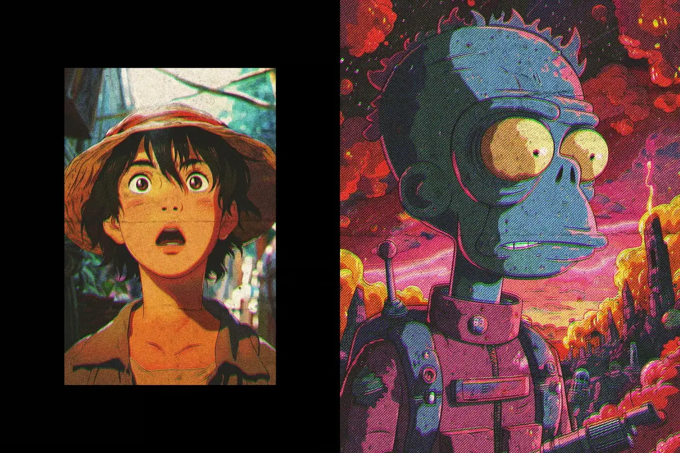 Retrofuturistic Comic Halftone Photo Effect