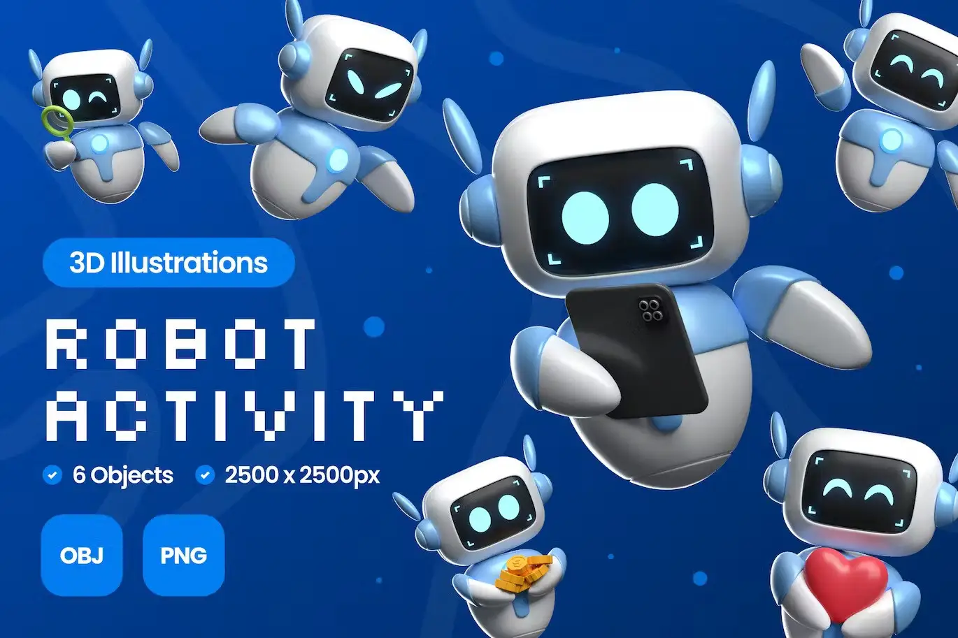 Robot Activity 3D Illustrations 3 robot activity 3d illustrations2