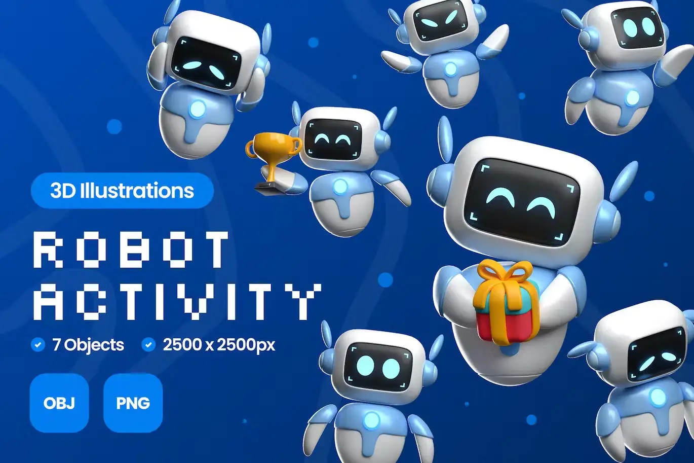 Robot Activity 3D Illustrations 4 robot activity 3d illustrations3