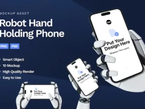 robot hand holding phone mockup1