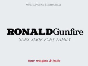 ronald gunfire serif font family01