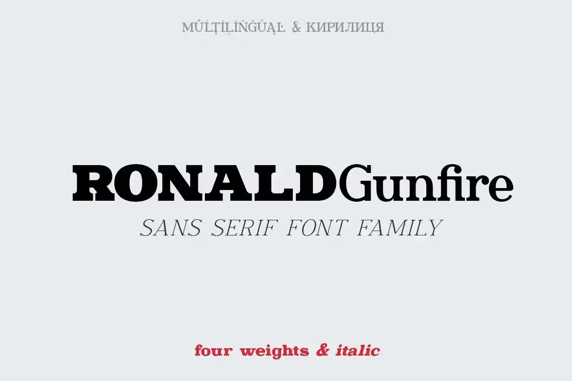 Ronald Gunfire Serif Font Family