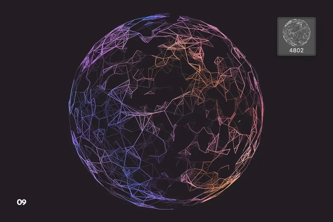 Round Polygon Mesh Photoshop Brushes
