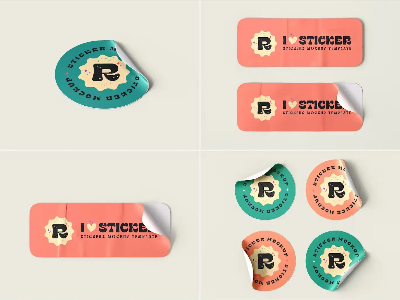 Round Sticker Psd Mockups Pack 4 round sticker psd mockups pack3