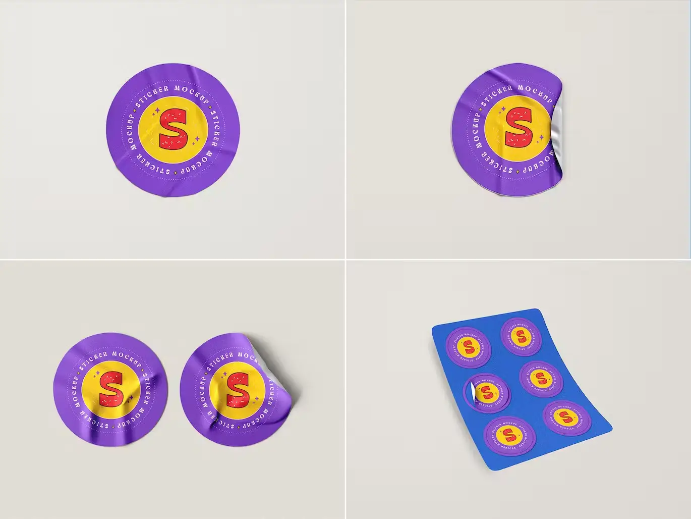Round Sticker Psd Mockups Pack 5 round sticker psd mockups pack4