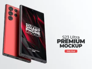 s23 ultra smartphone app promo mock up psd1