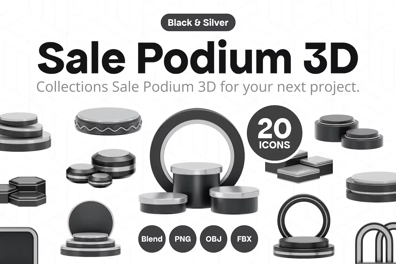 Sale Black Stage Podium 3D