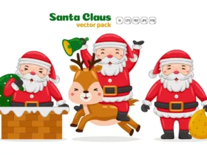 santa claus characters vector pack1
