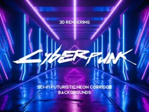 sci fi futuristic neon cyberpunk 3d backgrounds01