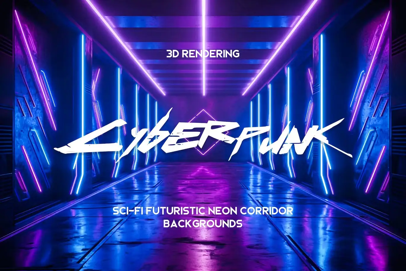 Sci-Fi Futuristic Neon Cyberpunk 3D Backgrounds
