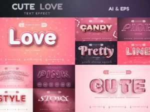 set 10 editable text effects font styles01