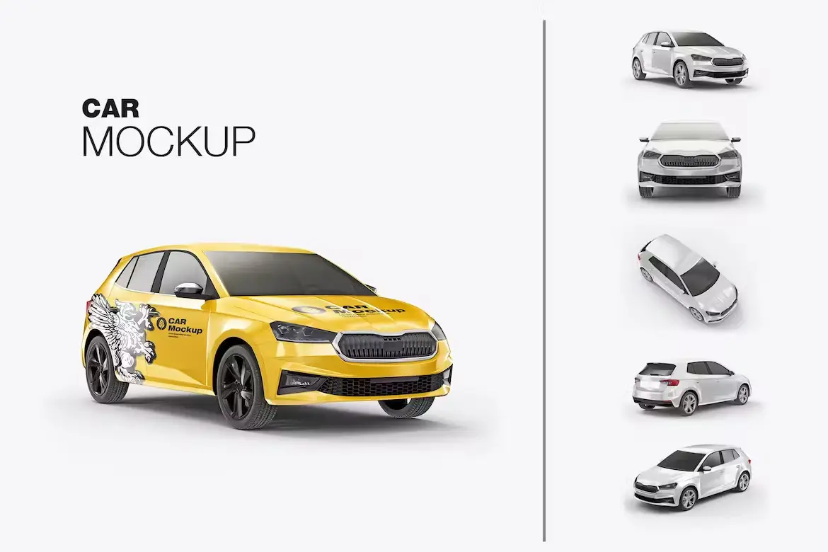 Set Car Wrap Mockup 11 set car wrap mockup1
