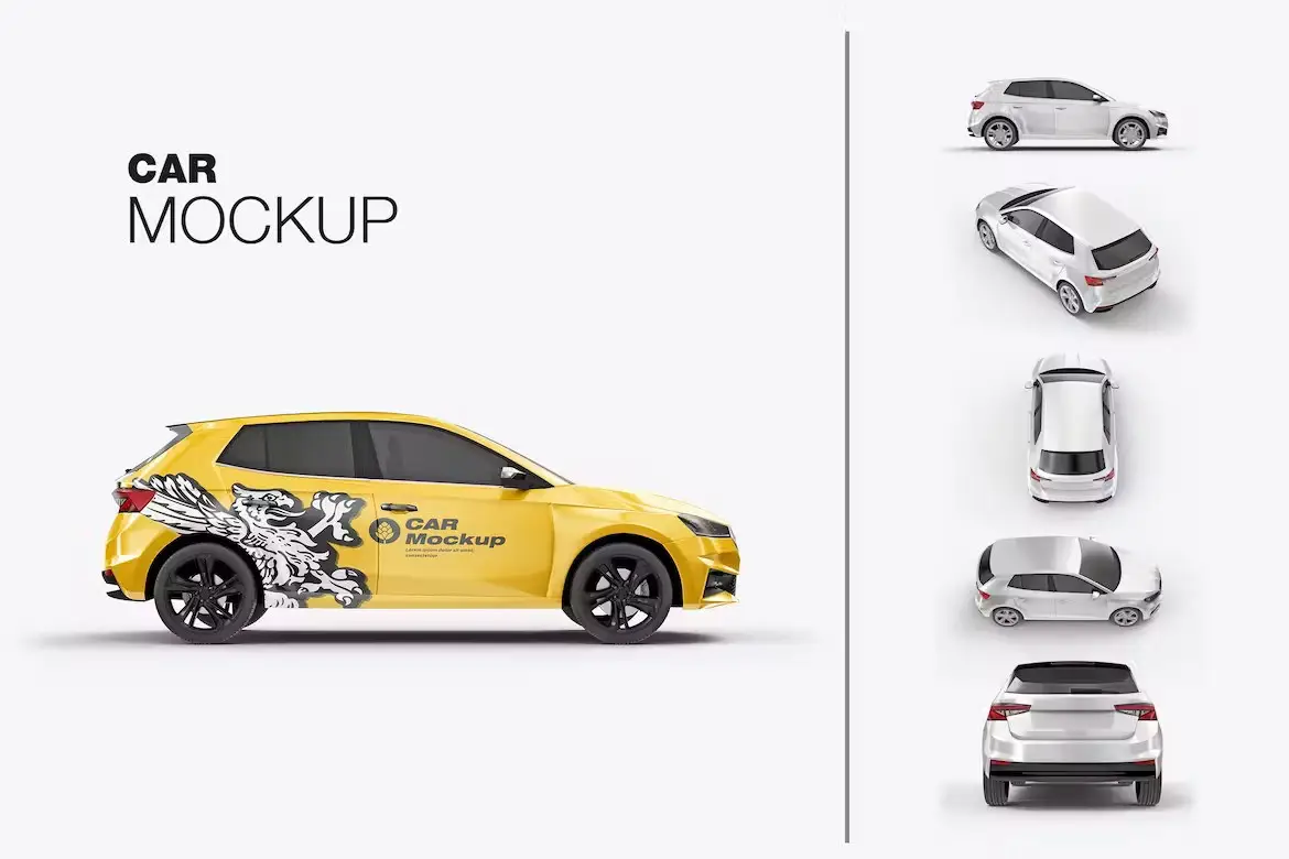 Set Car Wrap Mockup