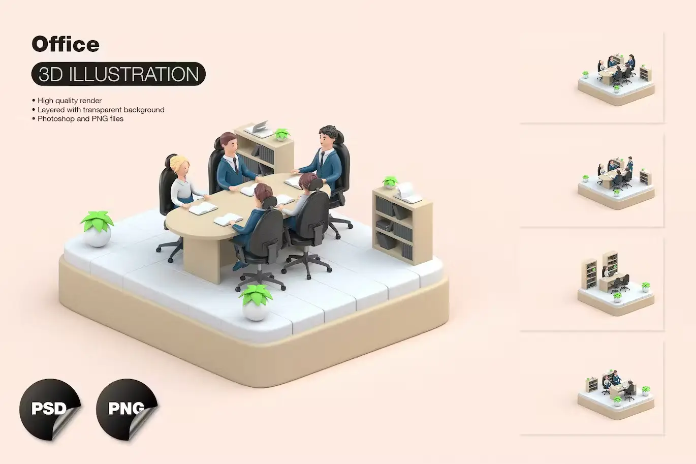 Set Conceptual Office Illustrations