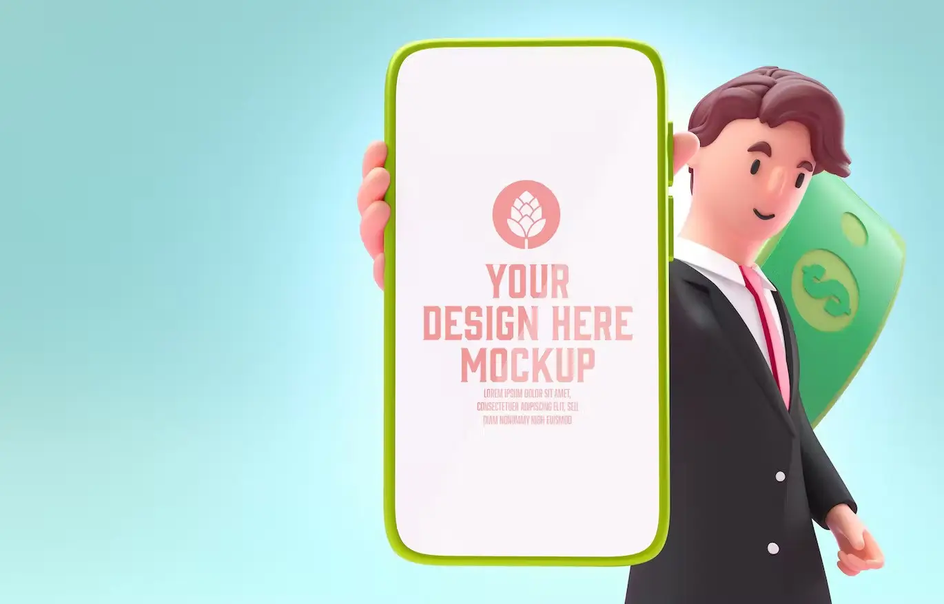 Set Crypto Market 3D Concept Mockup