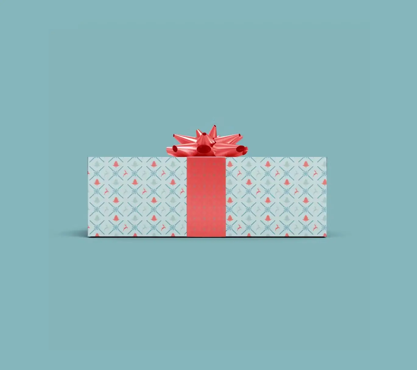 Set Gift Box Mockup with Bow Mockup