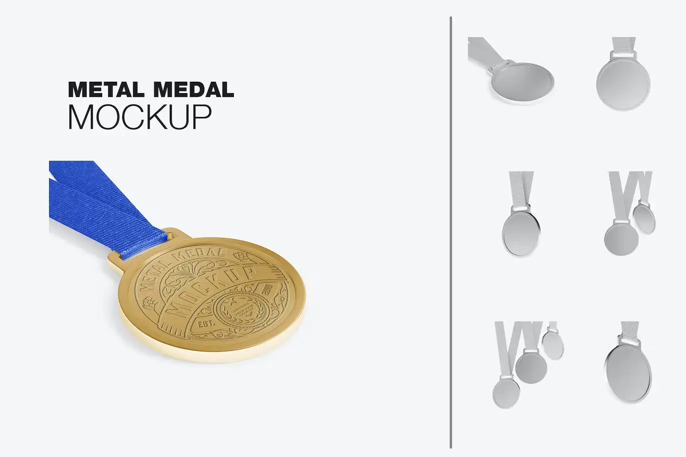 Set Golden Medal Mockup