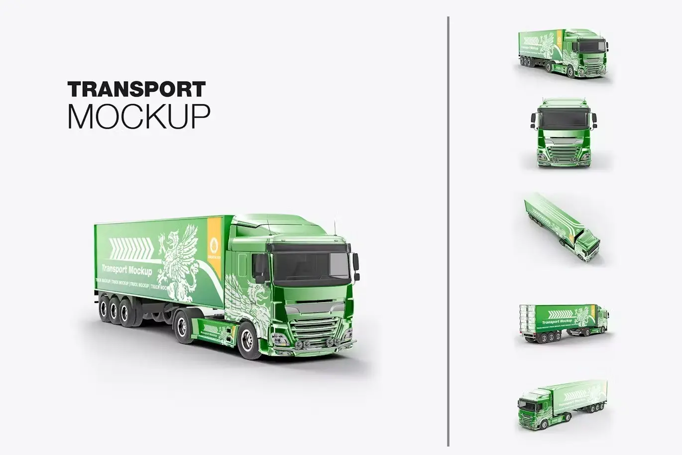 Set Heavy Truck Mockup