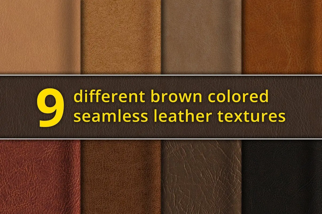 Set of 9 seamless brown leather textures 3 set of 9 seamless brown leather textures1