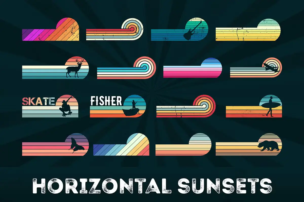 500 Retro SVG Vintage Sunsets Bundle 5 sh4rkdesign 500 retro svg vintage sunsets bundle 3