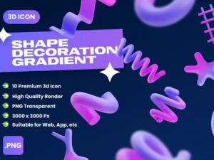 shape decoration gradient 3d icons1