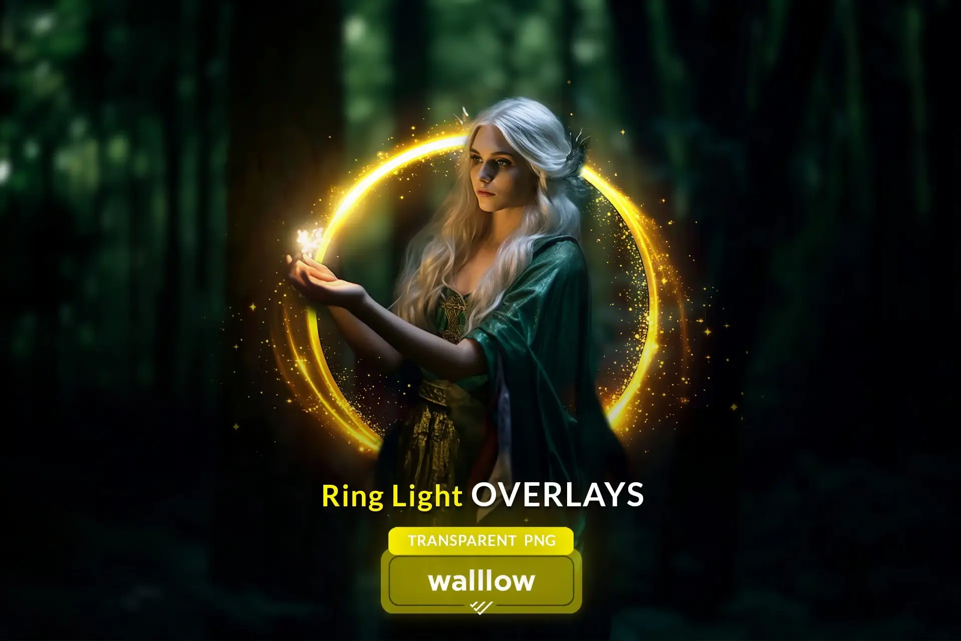 Shine ring light effect transparent photo overlays