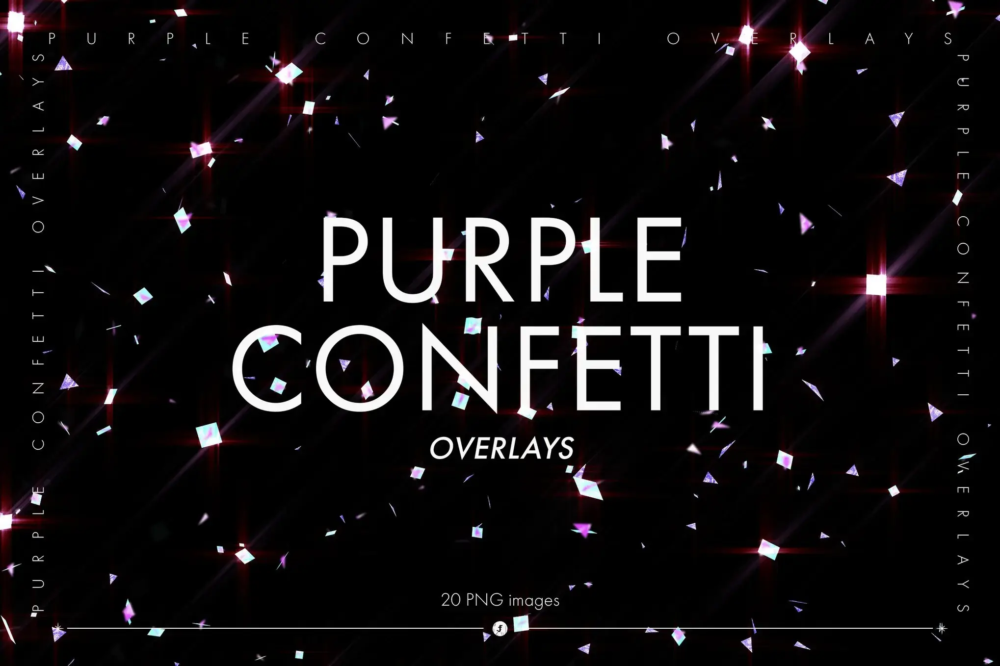 Shiny Purple Confetti Overlays