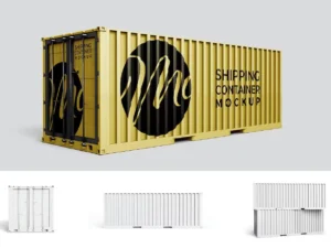 shipping container mockup set1