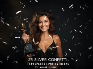 silver confetti png overlays new year overlays1
