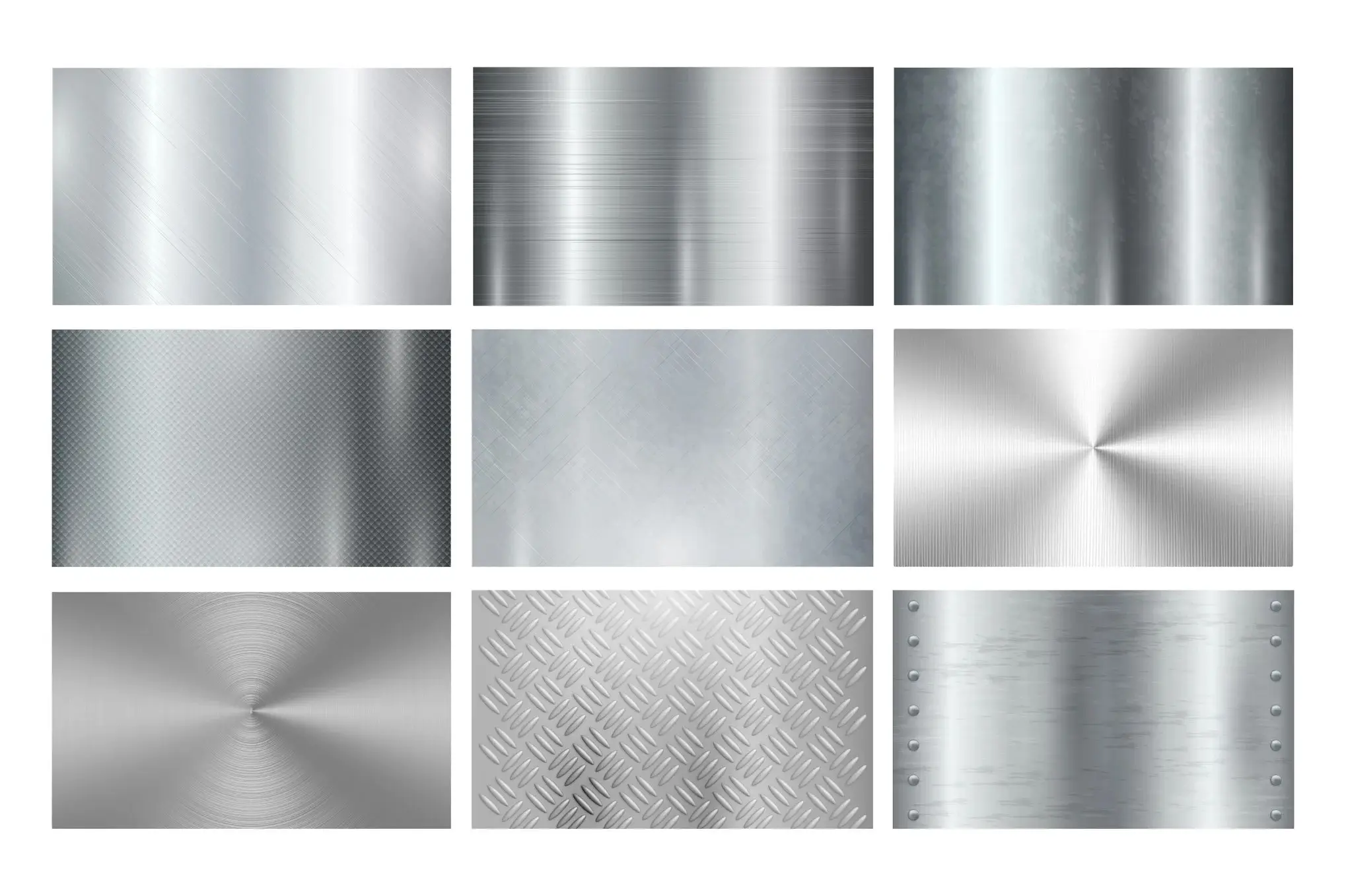 Silver metal textures, chrome or iron