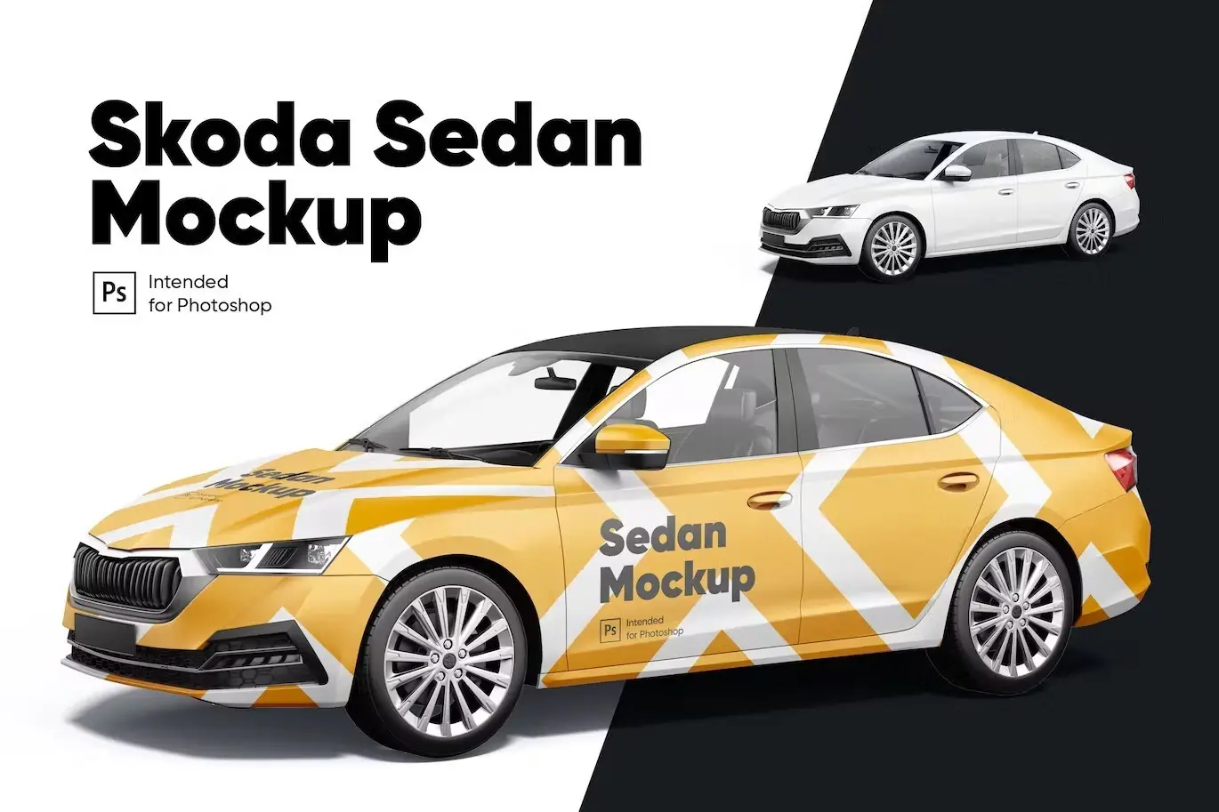 Skoda Octavia Sedan Mockup