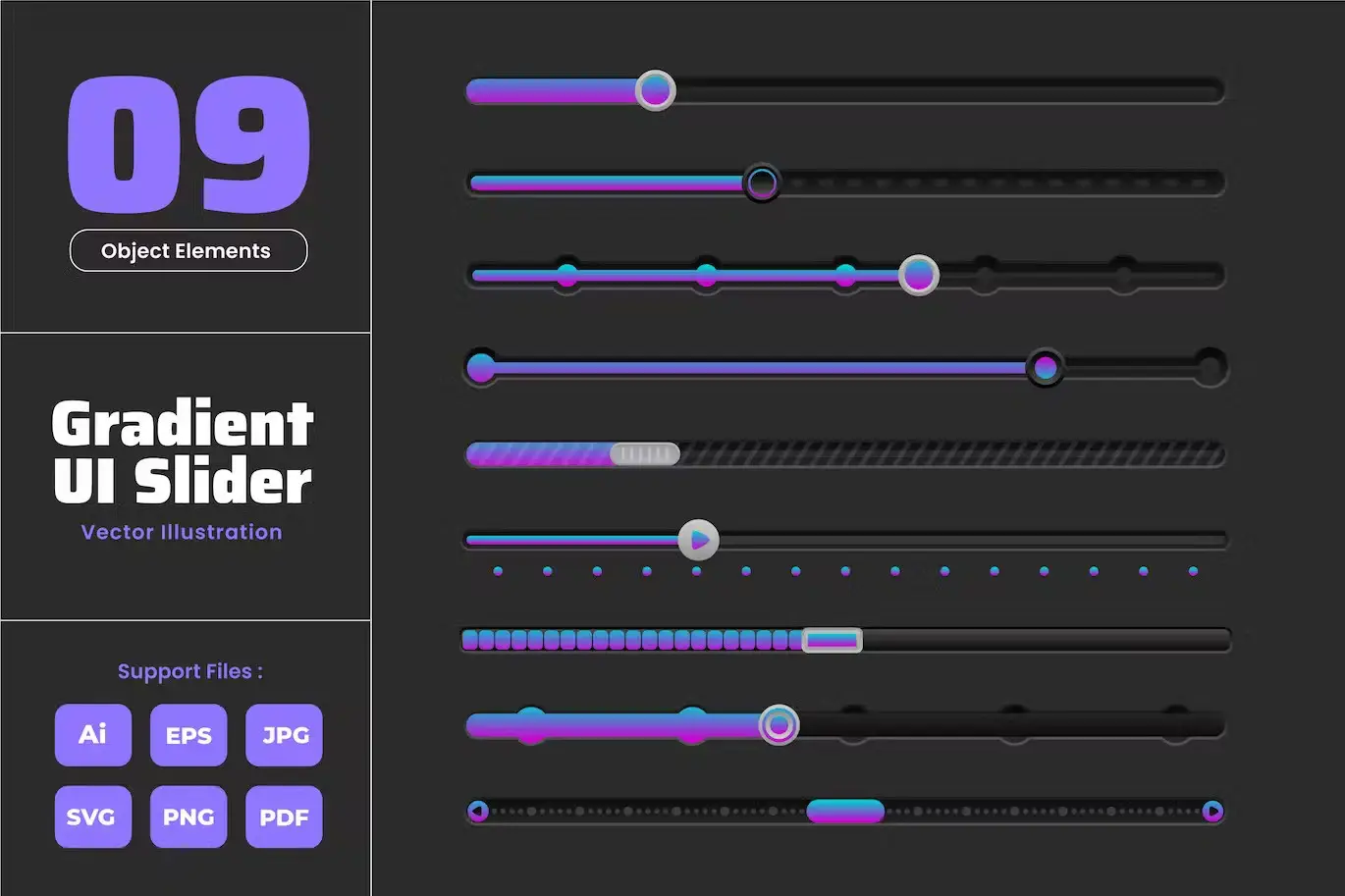 Slider Template - UI Kit Realistic Style