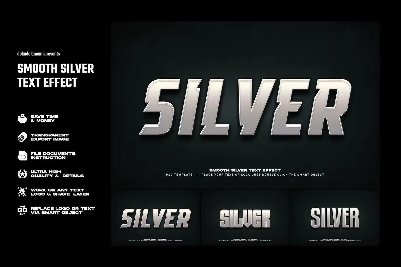Smooth Silver Text Effect